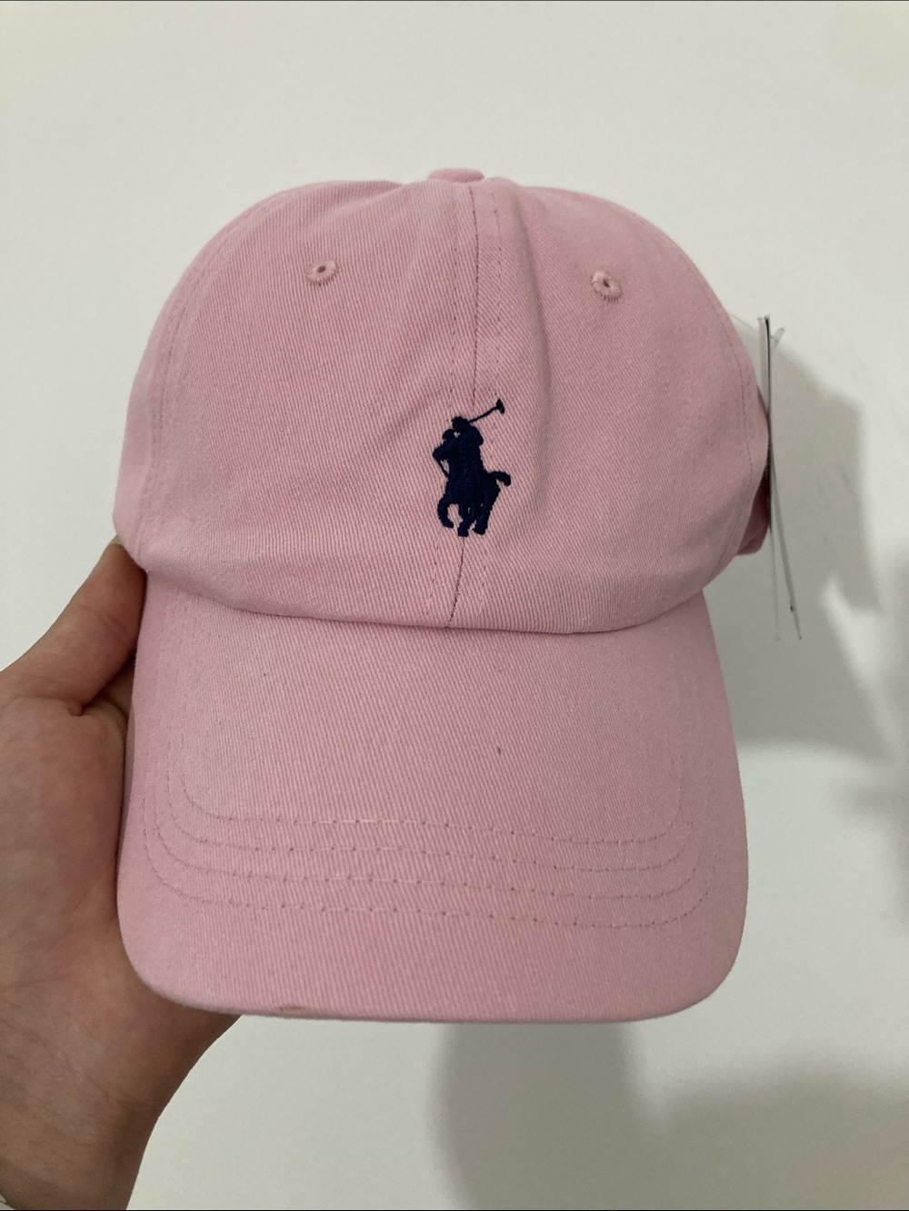 Polo by Ralph Lauren Kids Light Pink Cap with Navy Pony